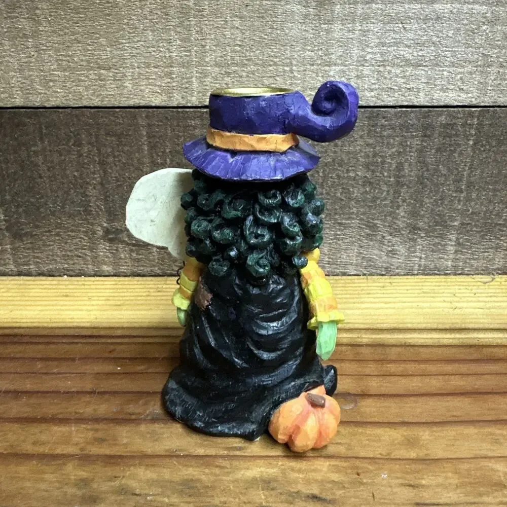 Halloween Witch Taper Candlestick Holder Figurine 